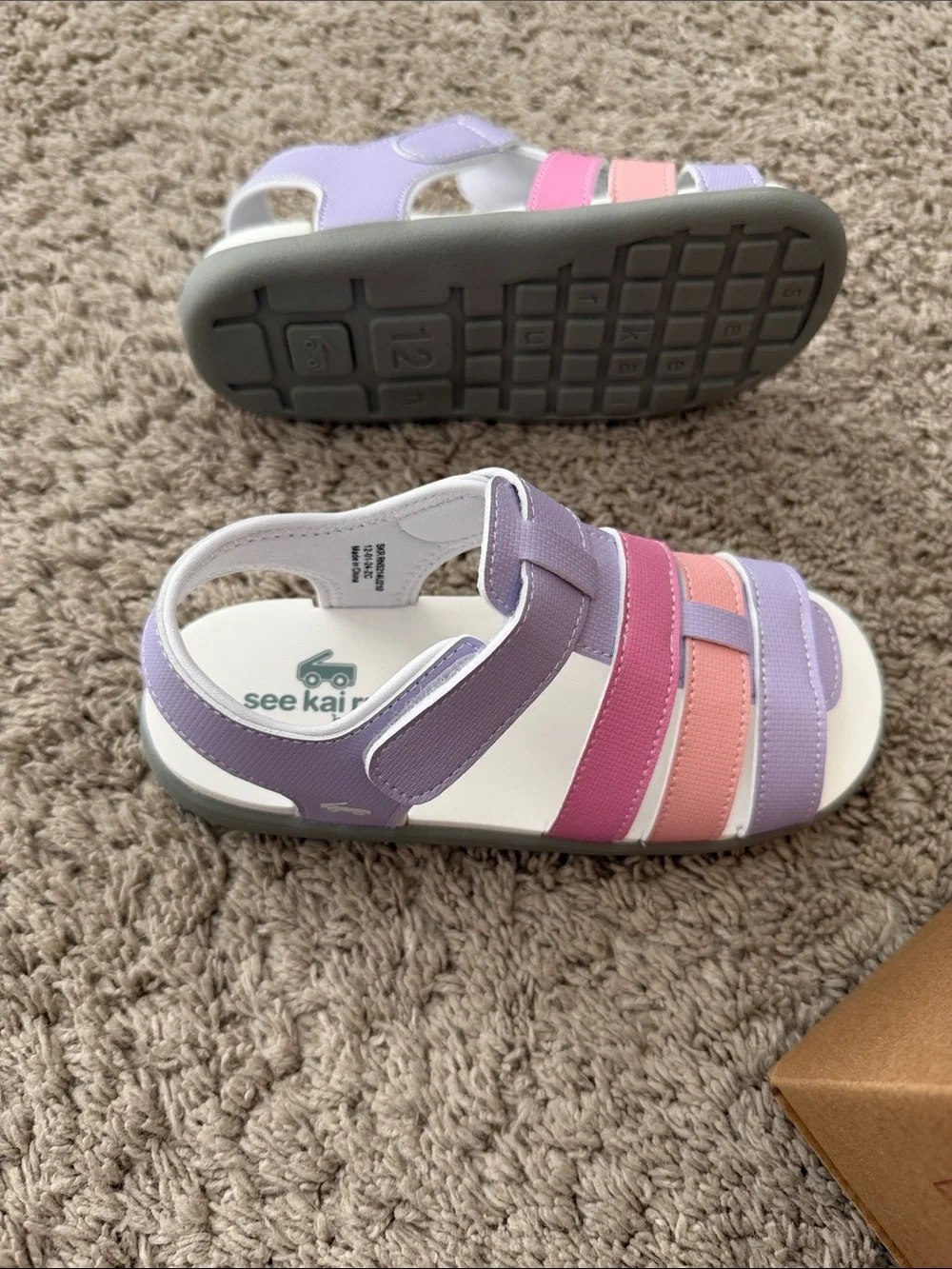 See Kai Run Lilac, Pink & Peach Strappy Velcro Sandals
